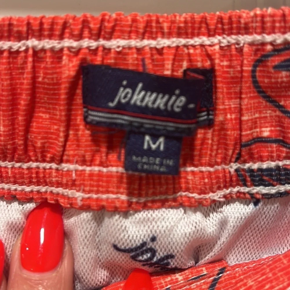 Johnnie-O Brisbane Malibu Red Swim Trunks board shorts Men’s M